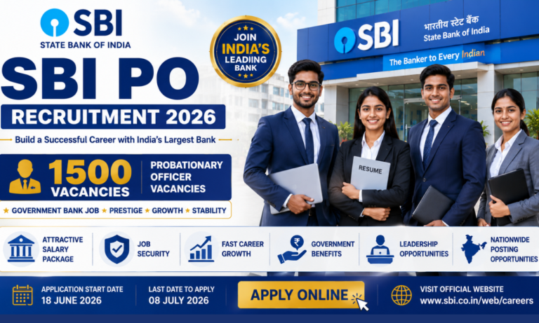 SBI PO Recruitment 2026 – Apply Online for 1500 Probationary Officer Vacancies