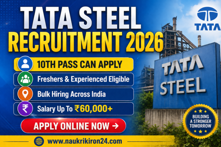 TATA Steel Recruitment 2026 for 10th Pass Freshers Apply Online
