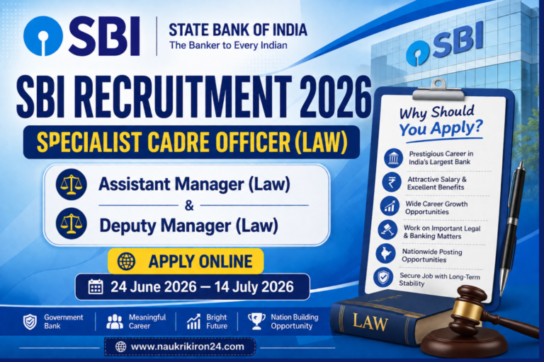 SBI SCO Law Recruitment 2026 Apply Online Notification